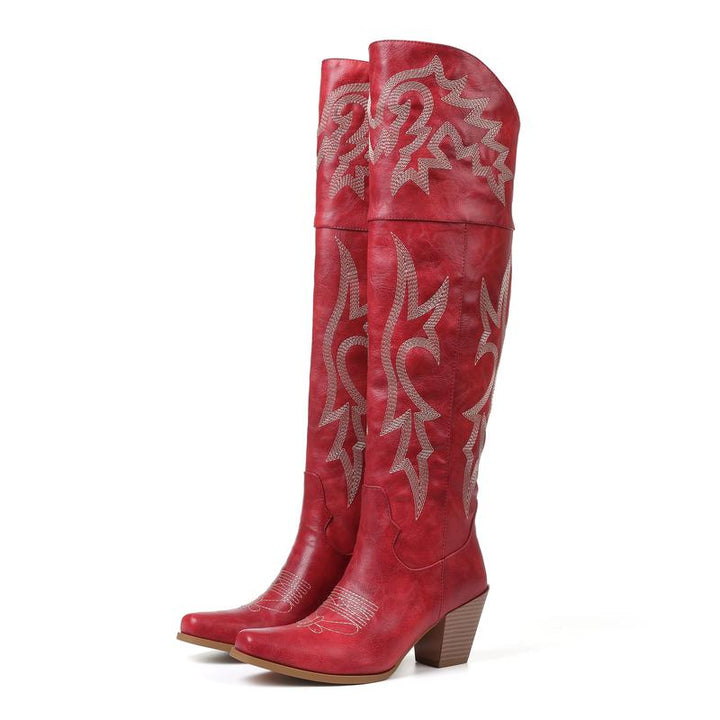CHEYENNE™ – Klassiska Över-knä-cowboystövlar