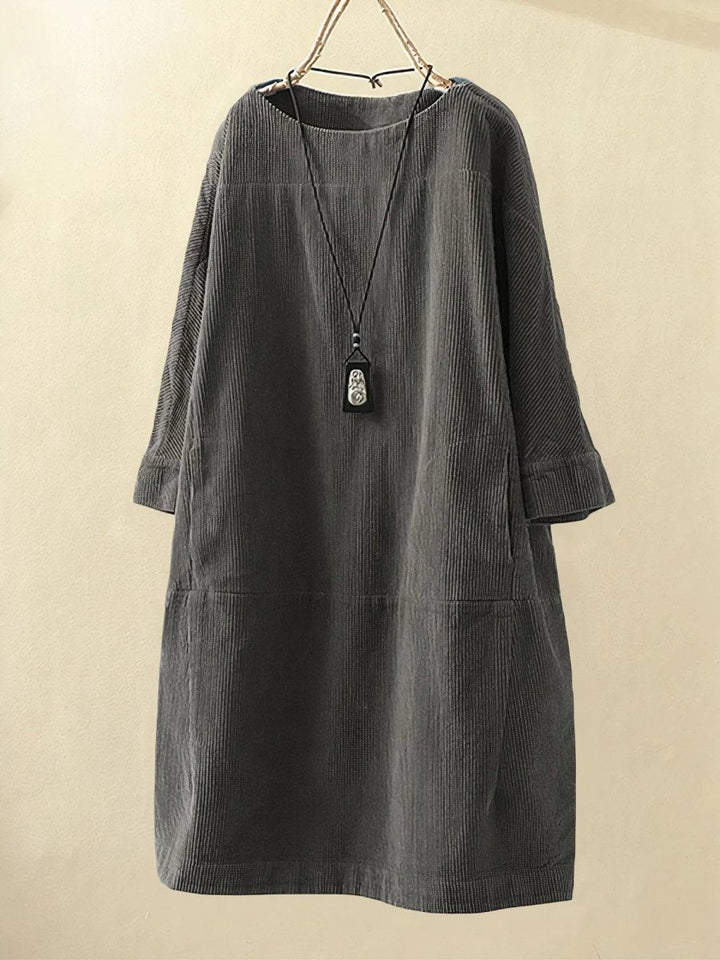 BRIDIE™ - Avslappnad Manchesterklänning i Midi-längd
