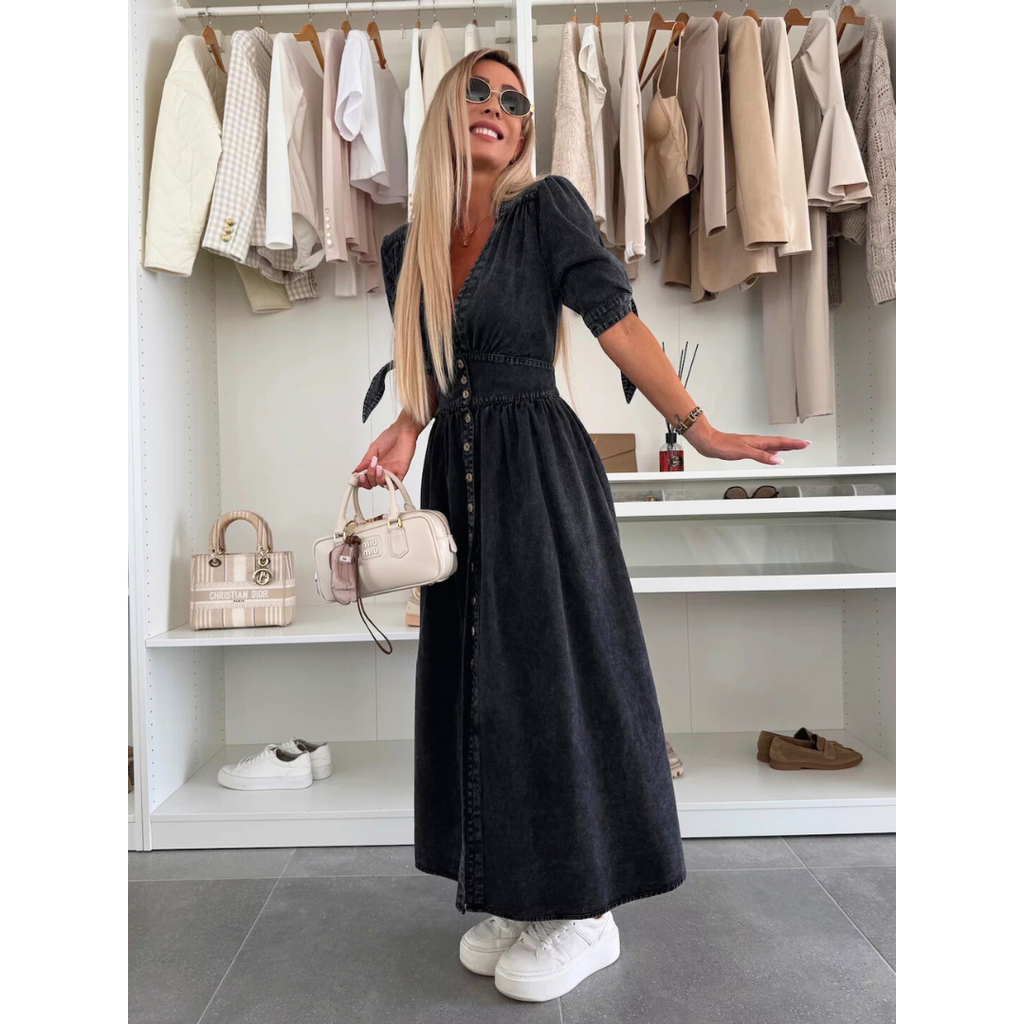 MAELLE™ – Elegant V-ringad Midiklänning