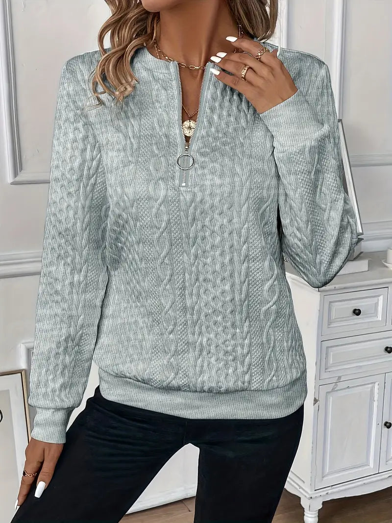EMMA™ |  Elegant Kvartsblixtlås-tröja