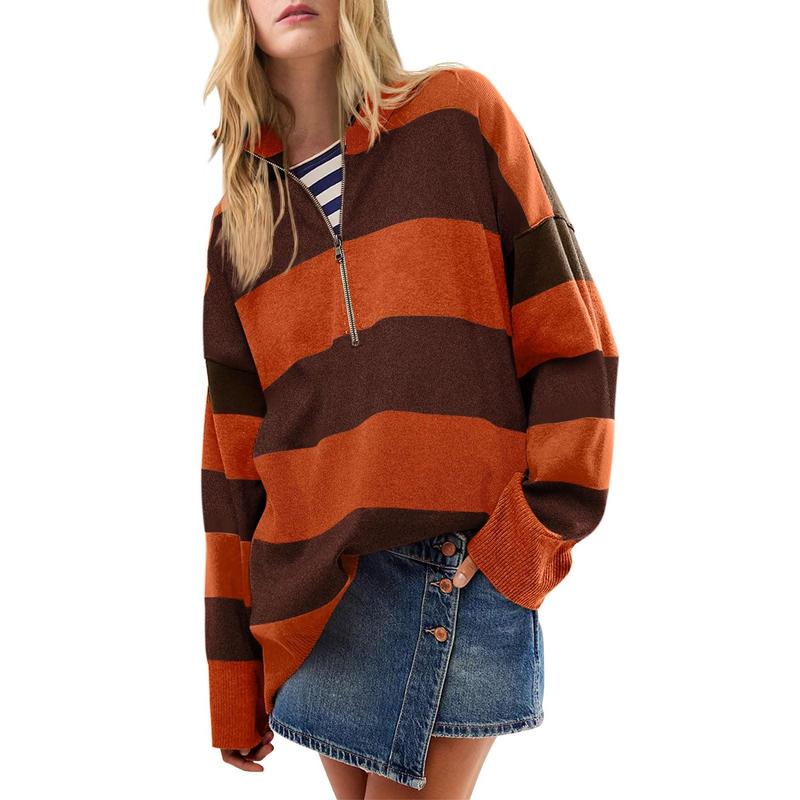 AUTUMN™ - Stilig Översized Polotröja med Halvblixtlås-detalj
