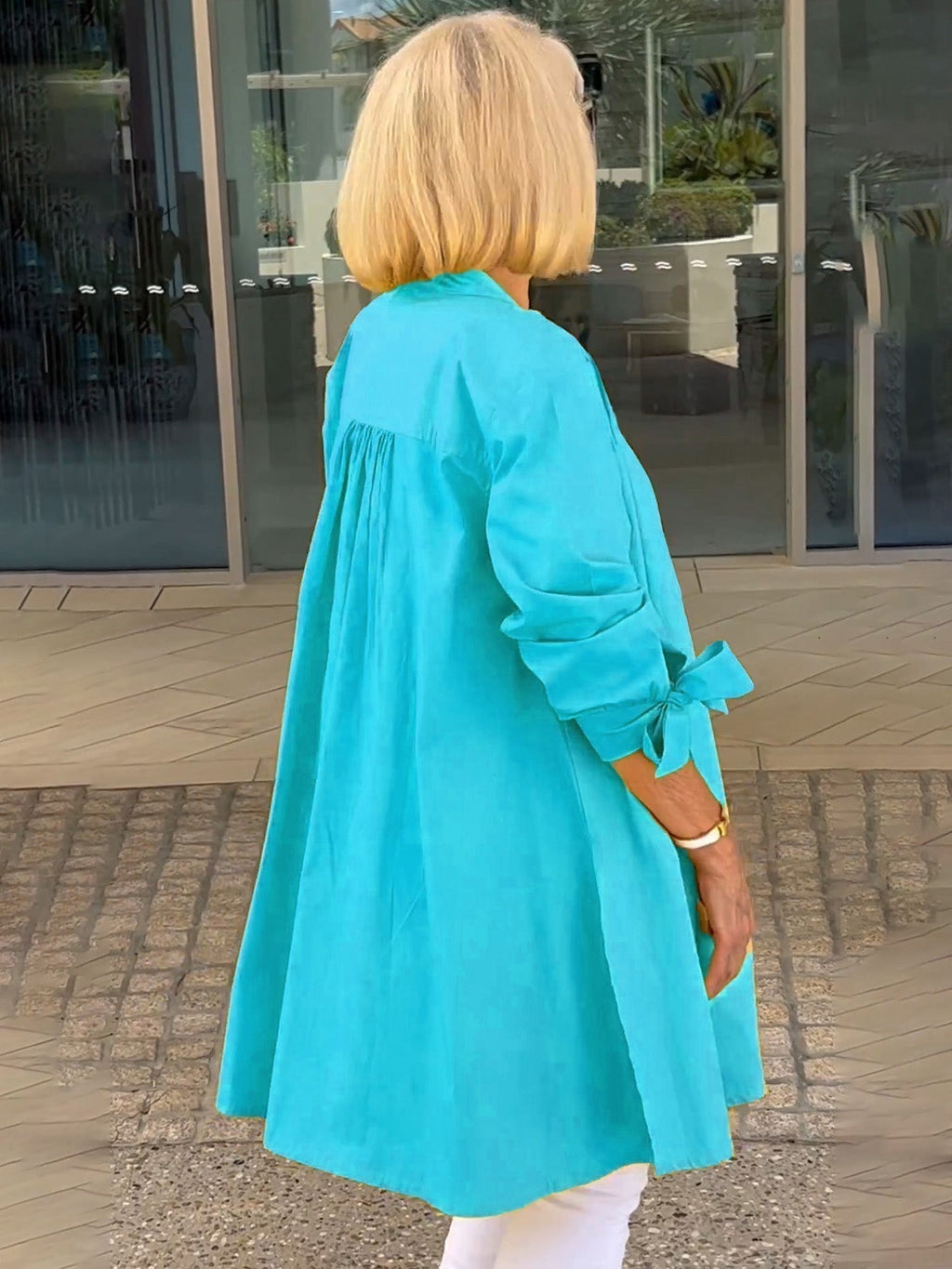 CÉLINA™ – Elegant lång skjortjacka