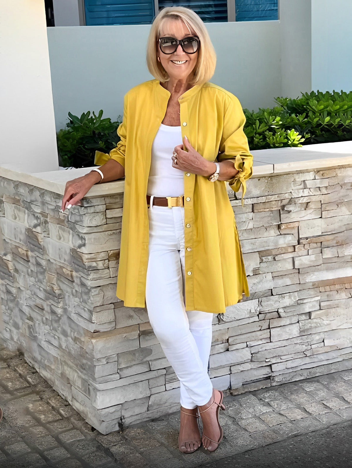 CÉLINA™ – Elegant lång skjortjacka