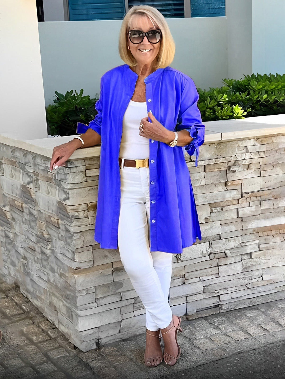 CÉLINA™ – Elegant lång skjortjacka
