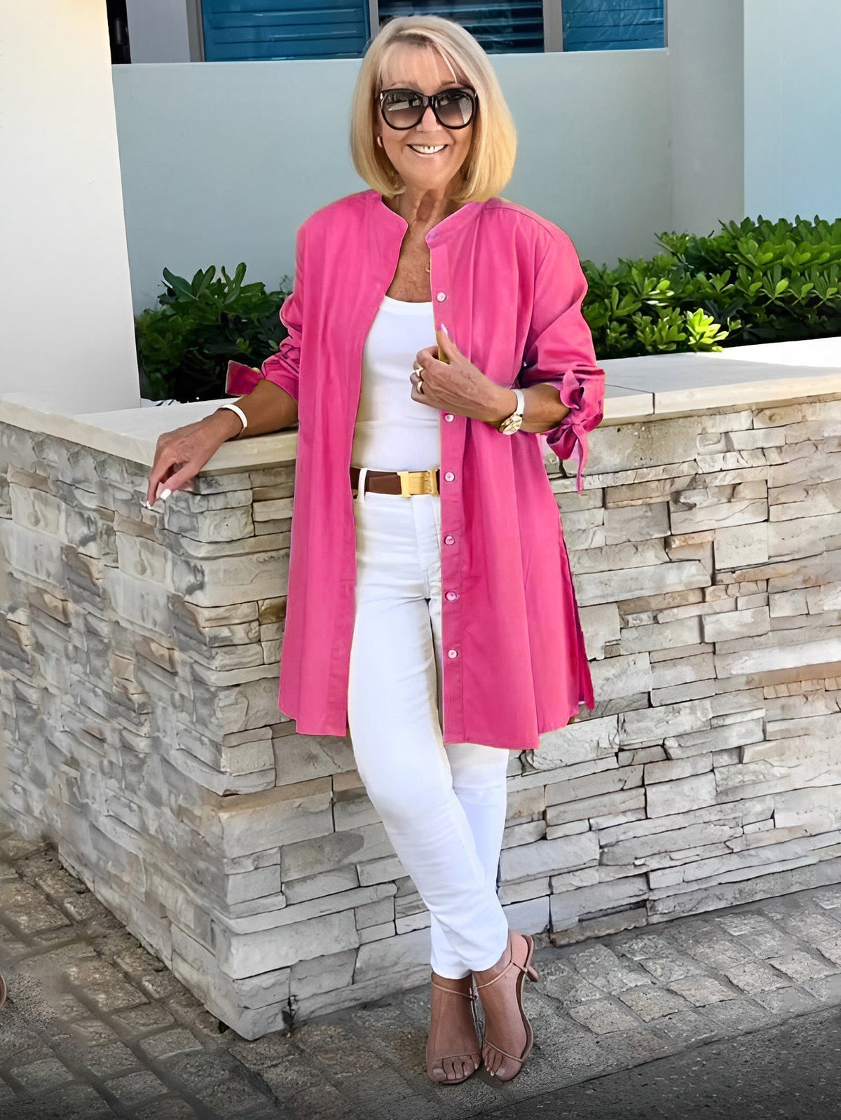 CÉLINA™ – Elegant lång skjortjacka