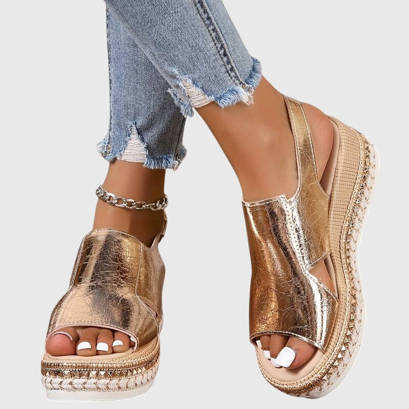Veronica | Ortopediska Sandaler (Guld)