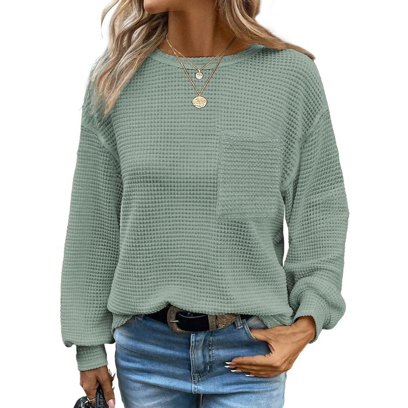 LIORA™ – Skön oversize blus med långa ärmar och rund hals