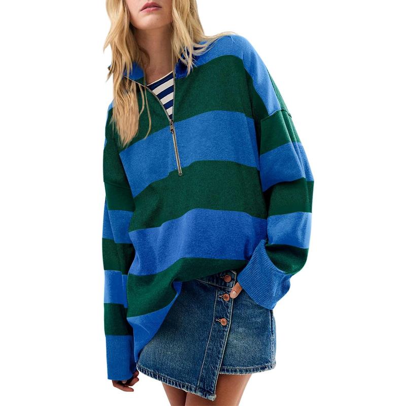 AUTUMN™ - Stilig Översized Polotröja med Halvblixtlås-detalj