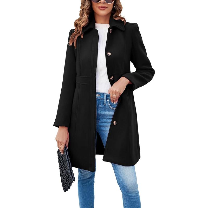 VIVIAN™ – Elegant långärmad enkelknäppt kappa för kontoret