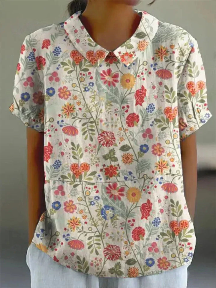 MARLENE™ – Vintagemönstrad Skjorta