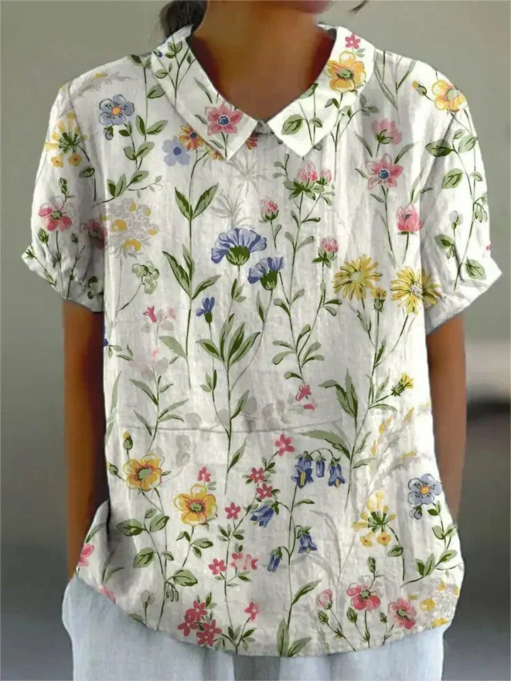 MARLENE™ – Vintagemönstrad Skjorta