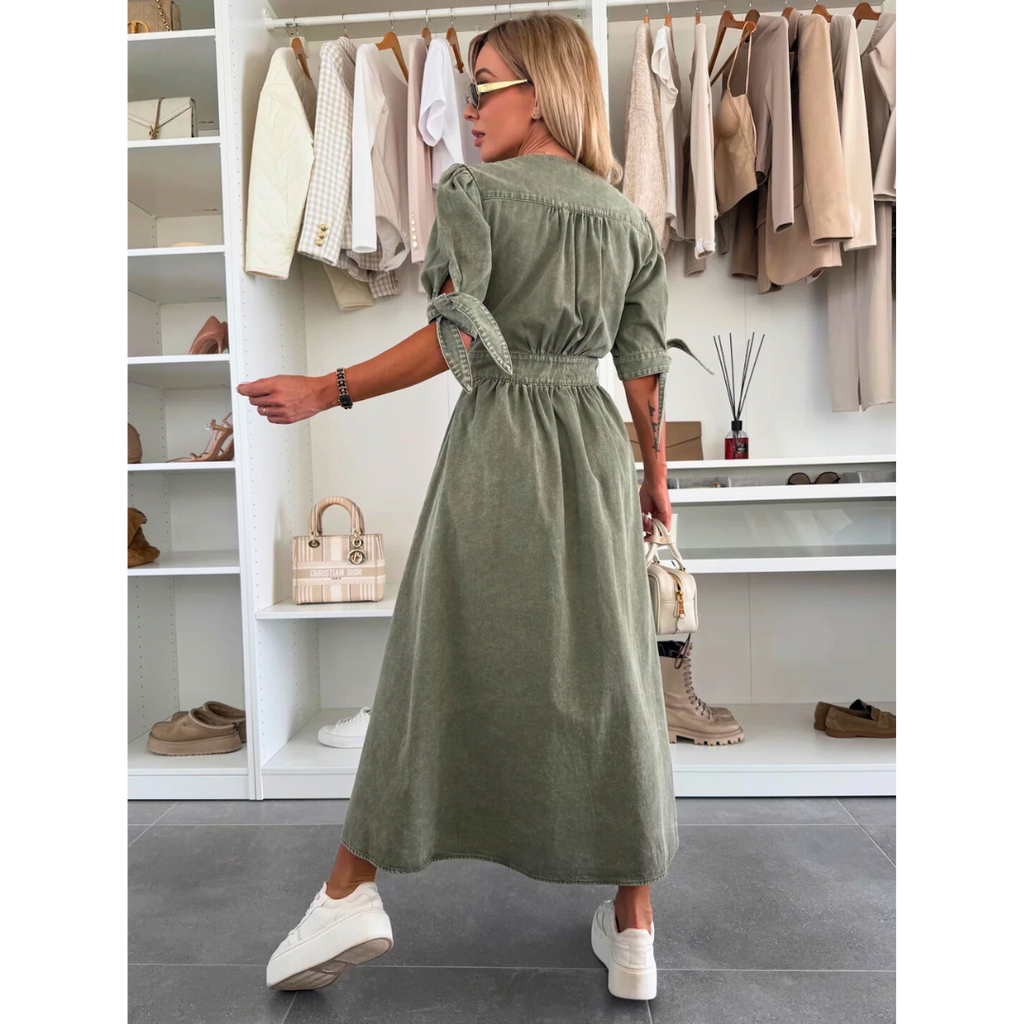 MAELLE™ – Elegant V-ringad Midiklänning