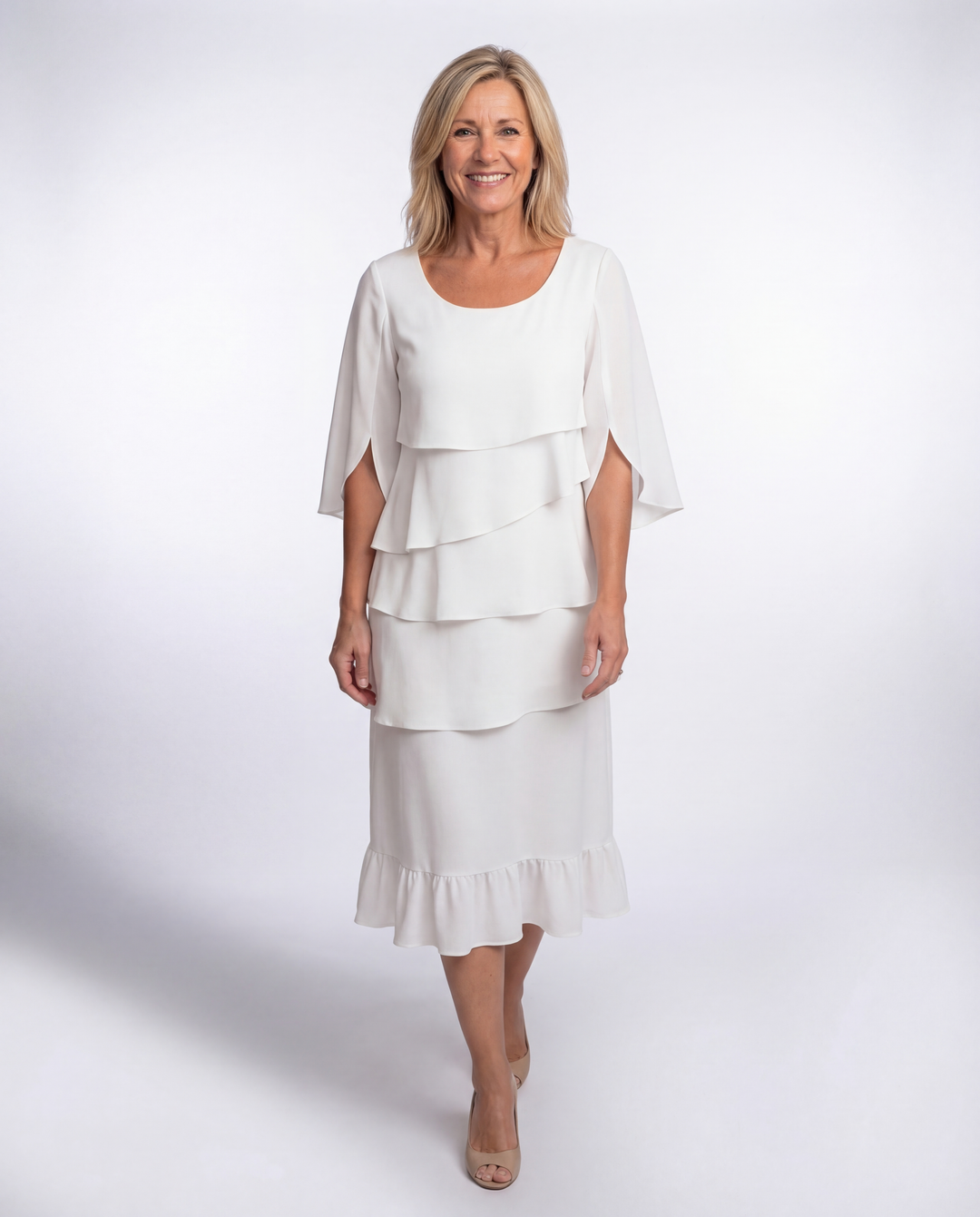 Charlotte - Layered Chiffon Midi Dress