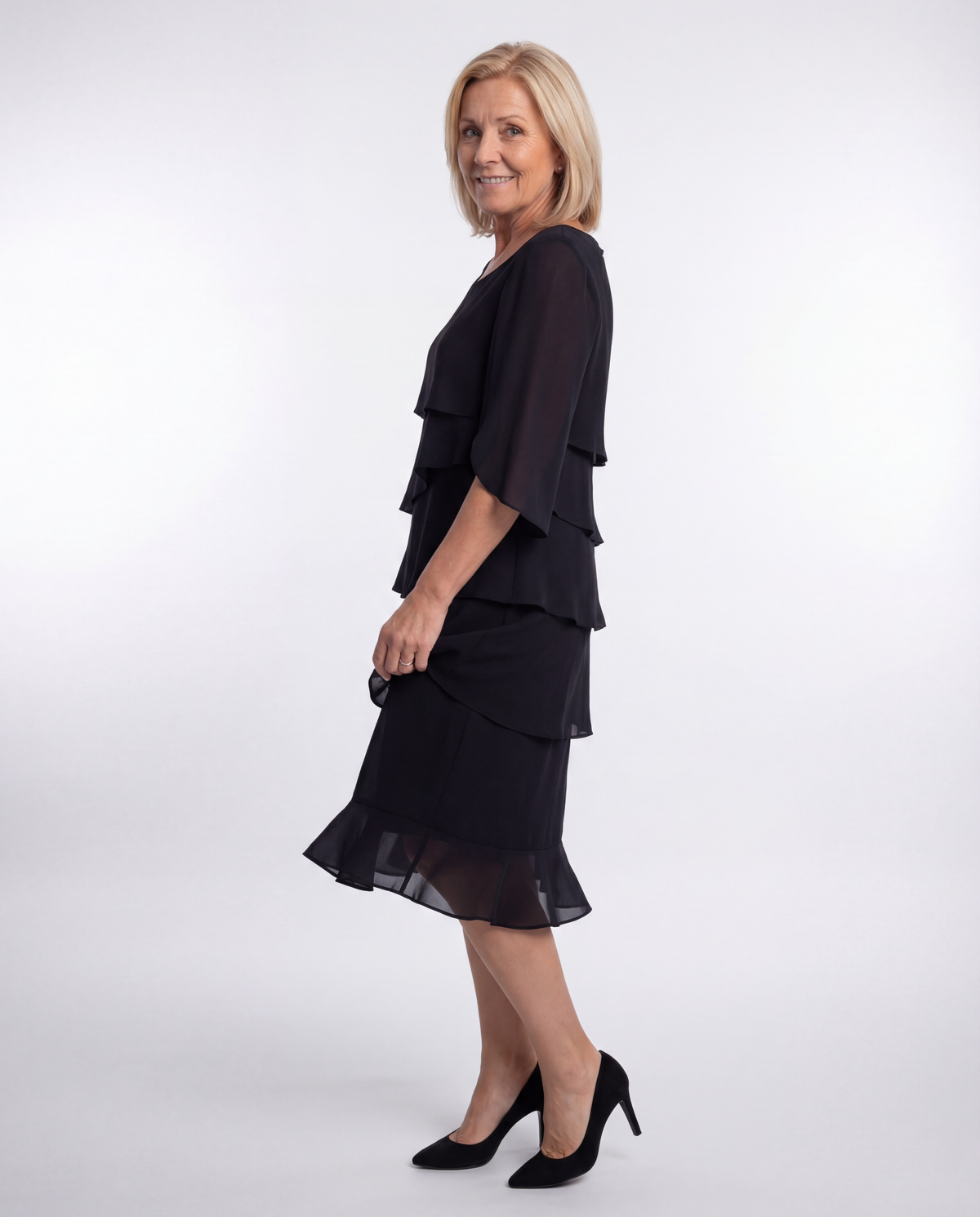 Charlotte - Lagrad Chiffong Midiklänning