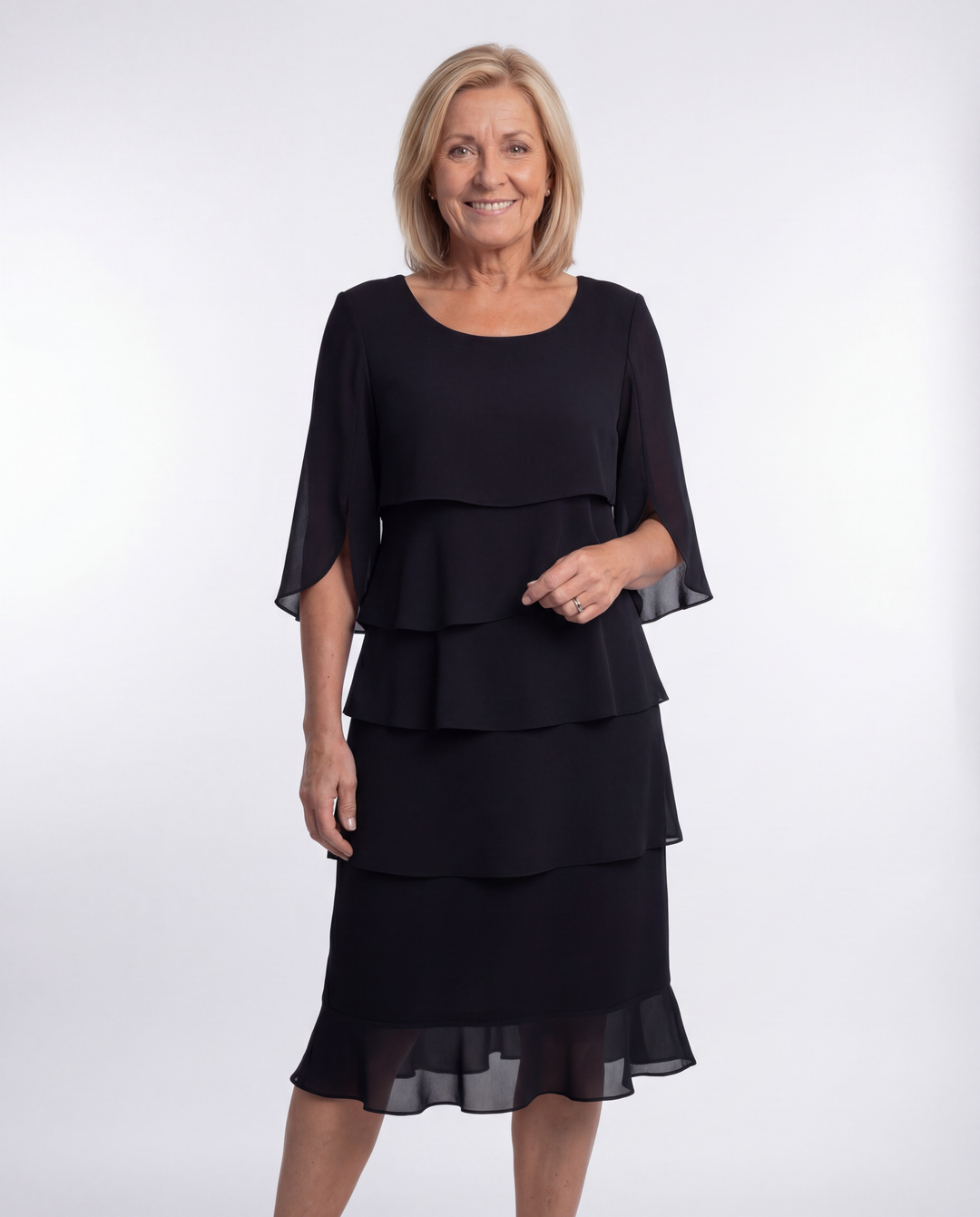 Charlotte - Layered Chiffon Midi Dress