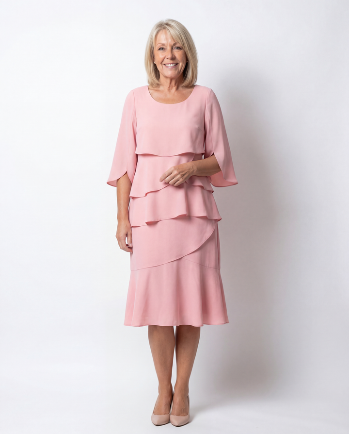 Charlotte - Layered Chiffon Midi Dress