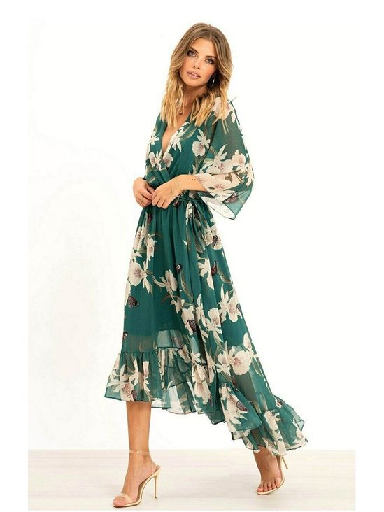 YASMINE™ - Elegant Kimono Midiklänning