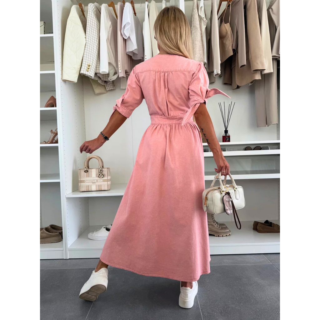 MAELLE™ – Elegant V-ringad Midiklänning