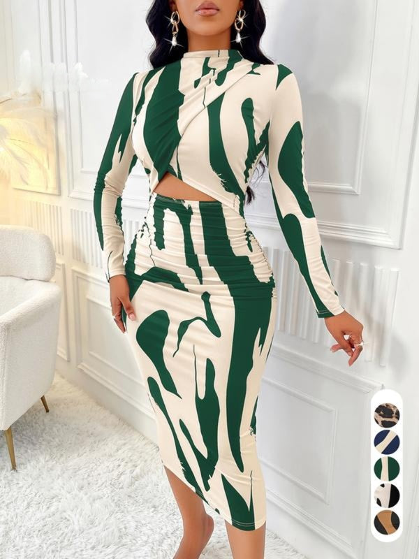 ARA™ - Flärgblock Cut-Out Bodyconklänning för Vår & Höst